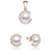 Beneto Set šperků ze stříbra s pravými perlami AGSET285P-ROSE