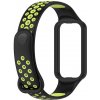 Silikónový perforovaný náhradný náramok pre Xiaomi Smart Band 8 Active a Redmi Band 2 Farebný variant: čierna so zelenou