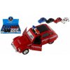 Auto polícia retro 11cm kov/plast na spätné natiahnutie na batérie so svetlom 4 druhy