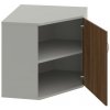 Policová skriňa Strong P, 80x76,8x40 cm, orech/sivá - 1 kus - 1 KS - 1 - policová rohová - 60 mesiacov - plné - pravá - Hobis - 80 cm - Strong - 40 cm - 76.8 cm - orech/sivá - 45.16 kilogramu HOBIS