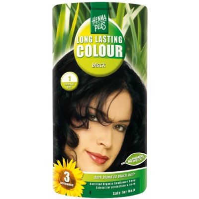 HennaPlus Colour Cream prírodná krémová farba na vlasy 1 Black - čierna 60 ml