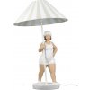 Biela stolná lampa v retro štýle BECKY