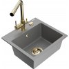 MEXEN/S MEXEN/S - Milo granitový drez vrátane batérie Duero, šedá 6505-71-671600-50