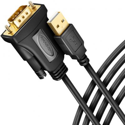 AXAGON ADS-1PQN, USB-A 2.0 - sériový RS-232 DB9-M FTDI adaptér / kabel 1.5m ADS-1PQN