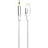 Swissten Textilný Lightning/3,5 mm Jack adaptér 1,5 m Biely 73502308