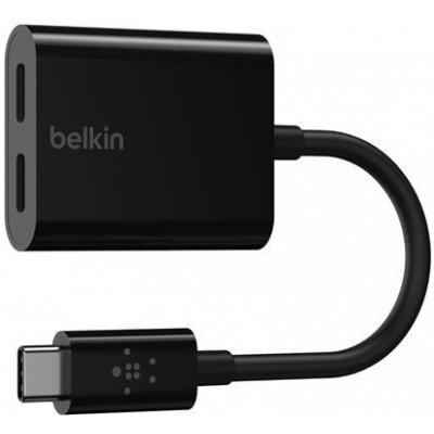 Belkin USB-C adaptér/rozdvojka - USB-C napájení + USB-C audio / nabíjecí adaptér, černá F7U081btBLK