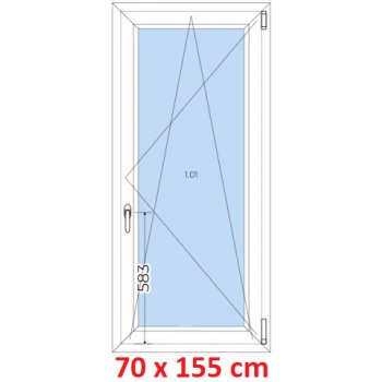 Soft Plastové okno 70x155 cm, otváravé a sklopné