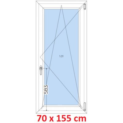 Soft Plastové okno 70x155 cm, otváravé a sklopné