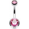 Steel Edge piercing do pupku z chirurgickej ocele SENS04 sv.ružová