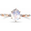 Emporiálny prsteň 14k zlato Vermeil GU-DR8706R-ROSEGOLD-MOONSTONE-ZIRCON Veľkosť: 9 (EU: 59-60)