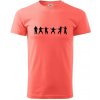 Karate postavy - Klasické pánske tričko vyššej gramáže - 3XL ( Korálová )