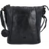 Kožená kabelka Noelia Bolger crossbody s prešívaním - malá, čierna 2086