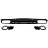 KITT Rear Bumper Valance Diffuser suitable for Mercedes C-Class C205 A205 Coupe Cabriolet (2014-2019) Facelift C63S Design Silver Tips