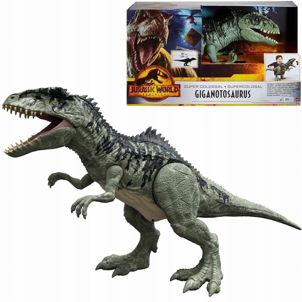 MATTEL Jurský svět Nadvláda Super obří GIGANOTOSAURUS 99cm