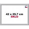 BFHM Plastový rám na puzzle 42x29, 7cm A3 - strieborný