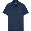 Pánske golfové tričko Lyle and Scott Seafoam Jacquard S Navy Modrá