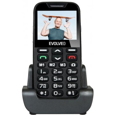 Evolveo EasyPhone XD, čierny, nabíjací stojan