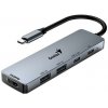 Genius hub UH-500 USB-C na HDMI 2x USB3.0 USB-C 100W PD sivý
