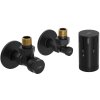 Mexen G05 termostatický set rohový s krytkou R, čierny - W901-958-904-70