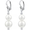 Silvego Strieborné náušnice s bielou Swarovski® Perlou VSW070E