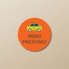 Nažehľovacie menovky na oblečenie (Kopírovat) - 3ks, Kruh 2,3 × 2,3 cm, Zelené auto, Oranžová