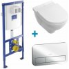 Villeroy & Boch O.Novo - závesné WC DirectFlush + spomaľovacie sedadlo + nádržka + tlačidlo lesklý chróm