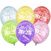 Party Metalické balóniky 2025, mix farieb, 30 cm, silné, 6 ks