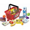 Rappa MINI OBCHOD - nákupní košík s doplňky a učením jak nakupovat - červený