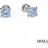 MOZA gold Náušnice MG2305 Farba kameňa: Svetlo Modrá, Farba Zlata: biele Au