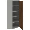 Hobis Policová skriňa Strong, 80x192x40 cm, orech/sivá