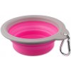 Miska Dog Fantasy cestovná skladacia ružová 15x5 cm