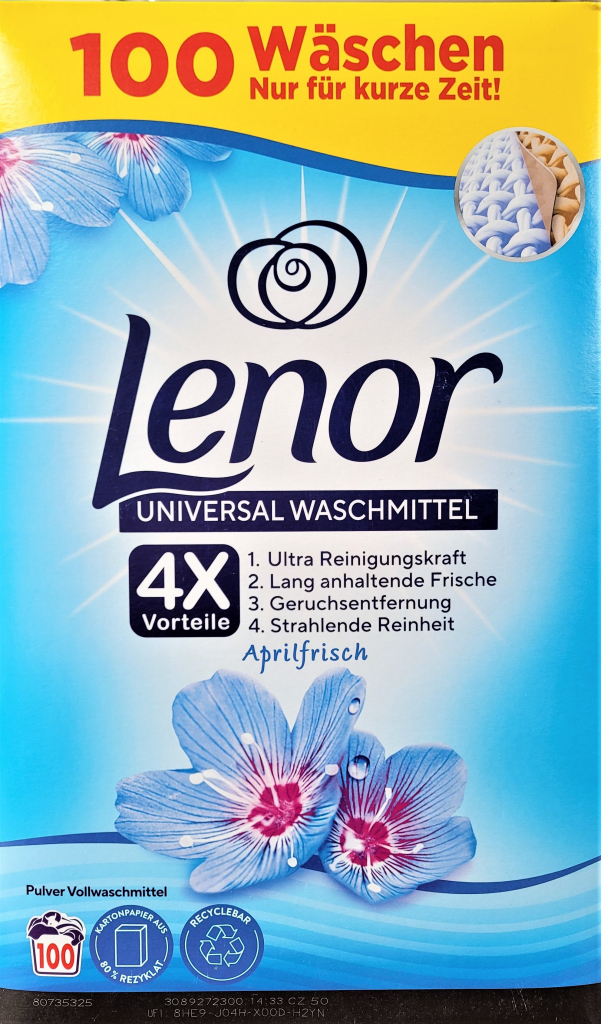Lenor Universal Aprilfrisch prášok na pranie 6,5 kg 100 PD
