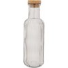 Sklenená fľaša Raya s korkovou zátkou, objem: 1,00 liter, výška: 275 mm, priemer: 90 mm, sivá