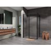 Sprchový kút Lusso Slim Black obdĺžnik otvárací 110x90 cm, číre sklo