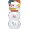 NUK Dojčenský cumlík NUK Star Deň a Noc 0-6 m 2ks/BOX 0-6 m ružový/biely