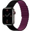 AppleKing silikónový magnetický remienok pre Apple Watch 42mm / 41mm / 40mm / 38mm - čierno-vínový - možnosť vrátiť tovar ZADARMO do 30tich dní