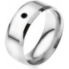 Šperky eshop - Zrkadlovolesklý prsteň z ocele 316L, čierny kamienok BB16.02 - Veľkosť: 67 mm