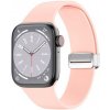 AppleKing silikónový remienok s kovovým magnetickým zapínaním pre Apple Watch 42mm / 41mm / 40mm / 38mm - ružový - možnosť vrátiť tovar ZADARMO do 30tich dní