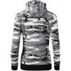 Srdce EKG - Mikina dámska trendy zipper s kapucňou - XS ( Šedý maskáč )