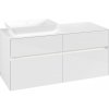 VILLEROY & BOCH Collaro závesná skrinka pod umývadlo na dosku (umývadlo vľavo), 4 zásuvky, s LED osvetlením, 1200 x 500 x 548 mm, Glossy White, C113B0DH