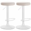 Design-Shop 2x Barová stolička Ponte - zamat, biely rám Krémová