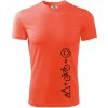 Hory bicykel úsmev - Pánske tričko Fantasy športové - XL ( Neónová oranžová )