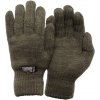 RUKAVICE 5-PRSTÉ PLETENÉ CELÉ ZATEPLENÉ THINSULATE® TERMO - OLIV ZELENÁ