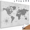 Obraz na korku jednoduchá mapa sveta v čiernobielom prevedení