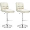 Sada 2 barových stoličiek Damar látka chróm, krémová