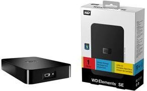 WD Elements SE Portable 1TB, WDBABV0010BBK-EESN