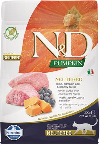 N&D Pumpkin CAT Neutered Lamb & Blueberry 300 g