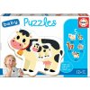 EDUCA Baby puzzle Zvířátka na farmě s mláďaty 5v1 (2-4 dílky)