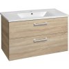 AQUALINE VEGA 97 x 43,6 x 60cm skrinka pod umývadlo závesná, dub platin, VG903