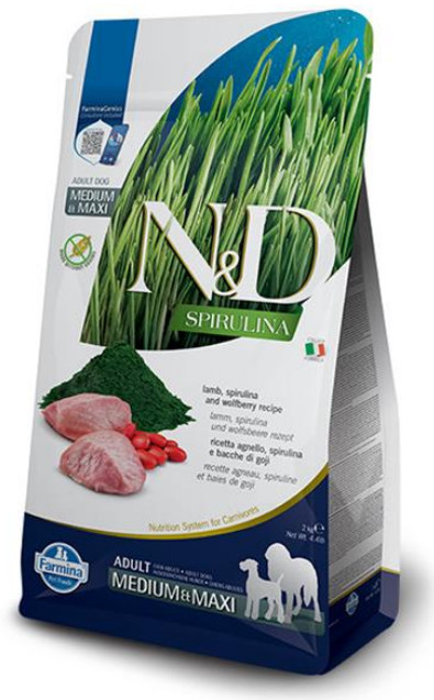 N&D dog Spirulina GF Adult Medium & maxi lamb 7 kg